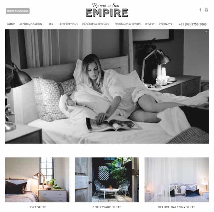 Website Design for Empire Retreat & Spa