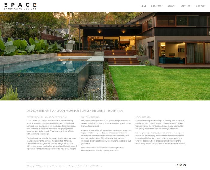 Web Design for Space Landscape Designs