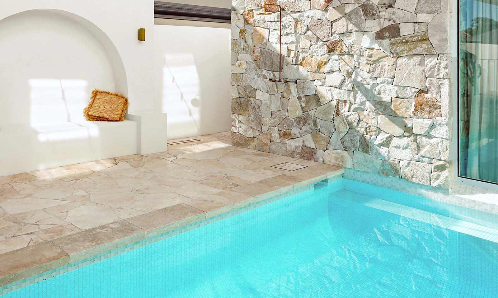 Pool and courtyard landscaping by Perth Landscapes